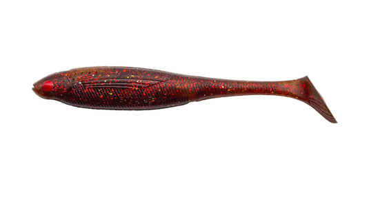 S Tackle Rattle Minnow Paddle Tail 4" (5 Pack) [COL:Light Red Oil]