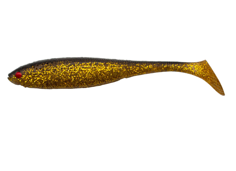Load image into Gallery viewer, S Tackle Rattle Minnow Paddle Tail 4" (5 Pack) [COL:Gold Bull]
