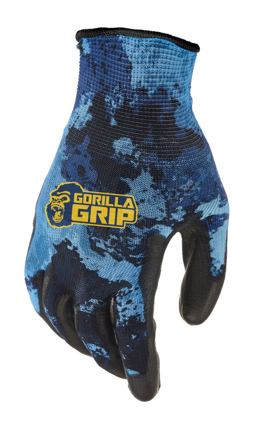 Gorilla Grip Veil Aqueous Blue  No Slip Fishing Gloves [SIZ:Medium]