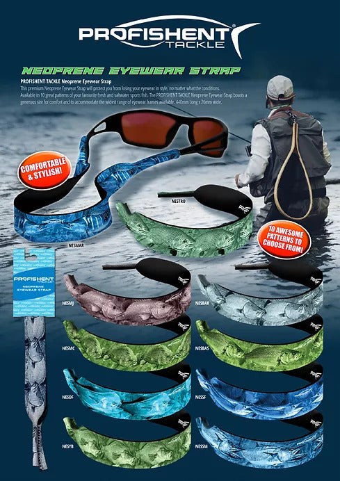 Profishent Neoprene Eyewear Strap [DES:Spanish Mackeral]