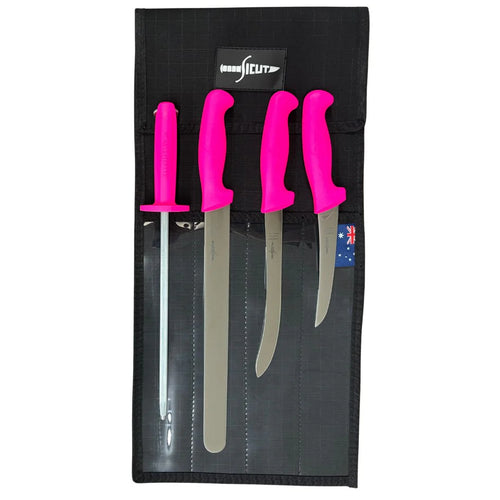 Sicut Pink Handle Fishermans Knife Pack - LIMITED RUN