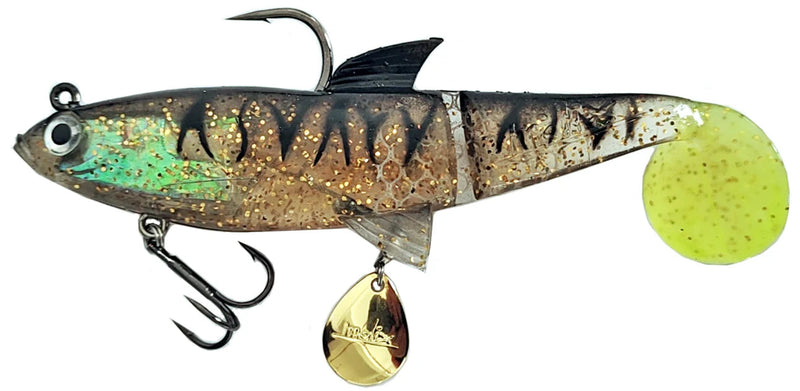 Load image into Gallery viewer, Molix Shad 140 Swimbait [COL:Black Gold Tiger Chart T]
