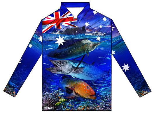 Profishent Sublimated Fishing Shirt Long Sleeve - Kids