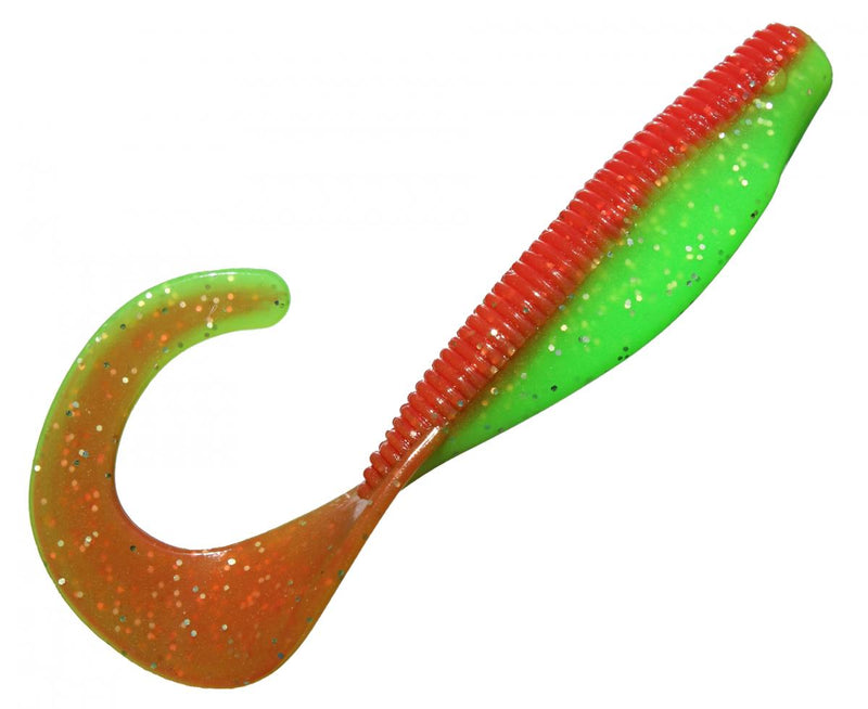Load image into Gallery viewer, Zman StreakZ Curly TailZ 4" (5 Pack) [COL:Nuked Chicken Glow]

