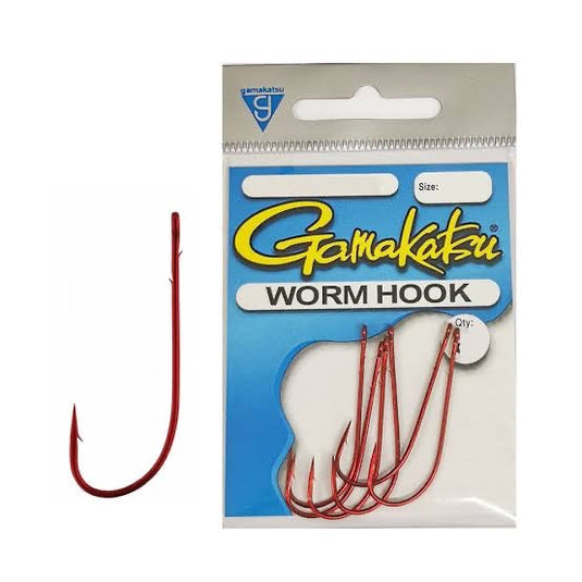 Gamakatsu Worm Hook (Red) [SIZ: