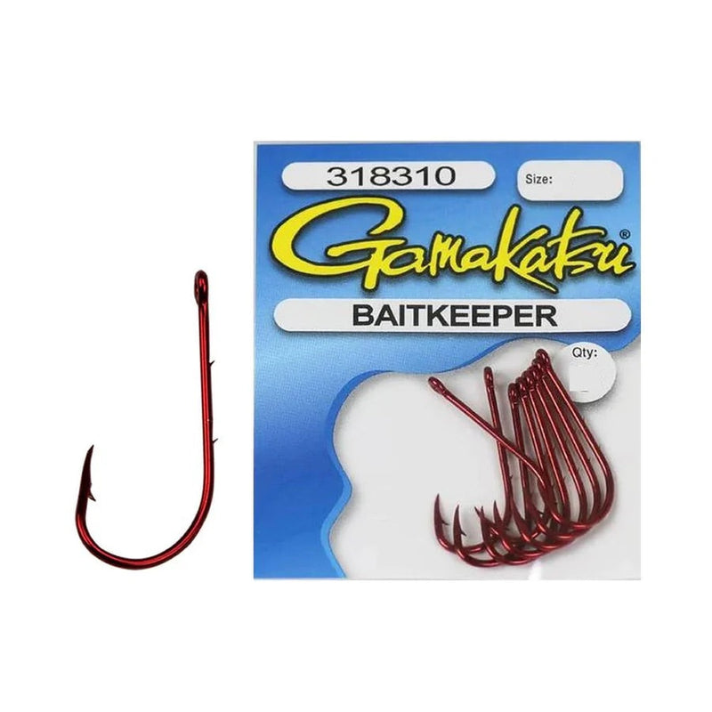 Load image into Gallery viewer, Gamakatsu Bait Keeper Hooks (red) [SIZ:# 8 PAC:Small Pack]
