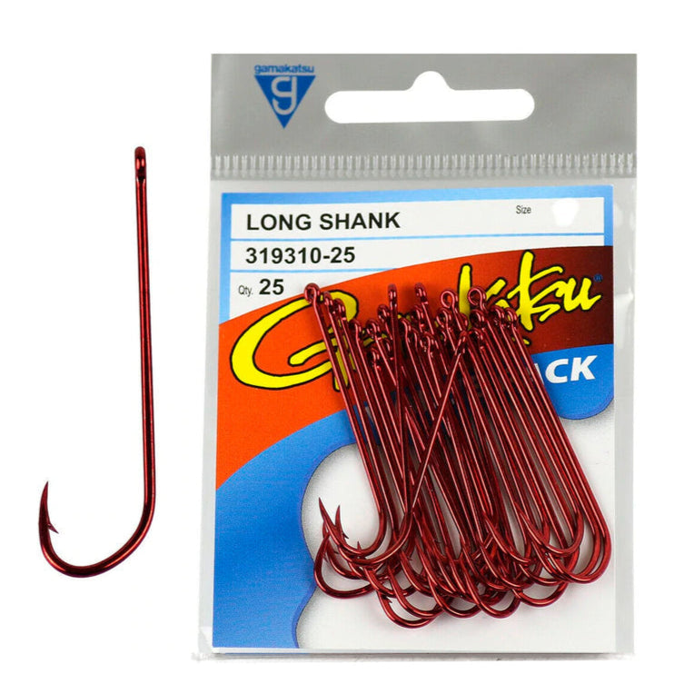 Load image into Gallery viewer, Gamakatsu Long Shank Red Hooks (Value Pack) [SIZ:#2]
