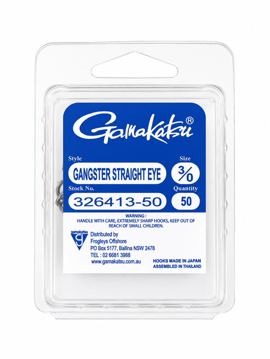 Gamakatsu Gangster Straight Eye Hooks 50pk [SIZ:3/0]