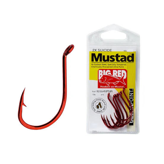 Load image into Gallery viewer, Mustad Big Red 2x Strong Suicide Hooks [SIZ:3/0]
