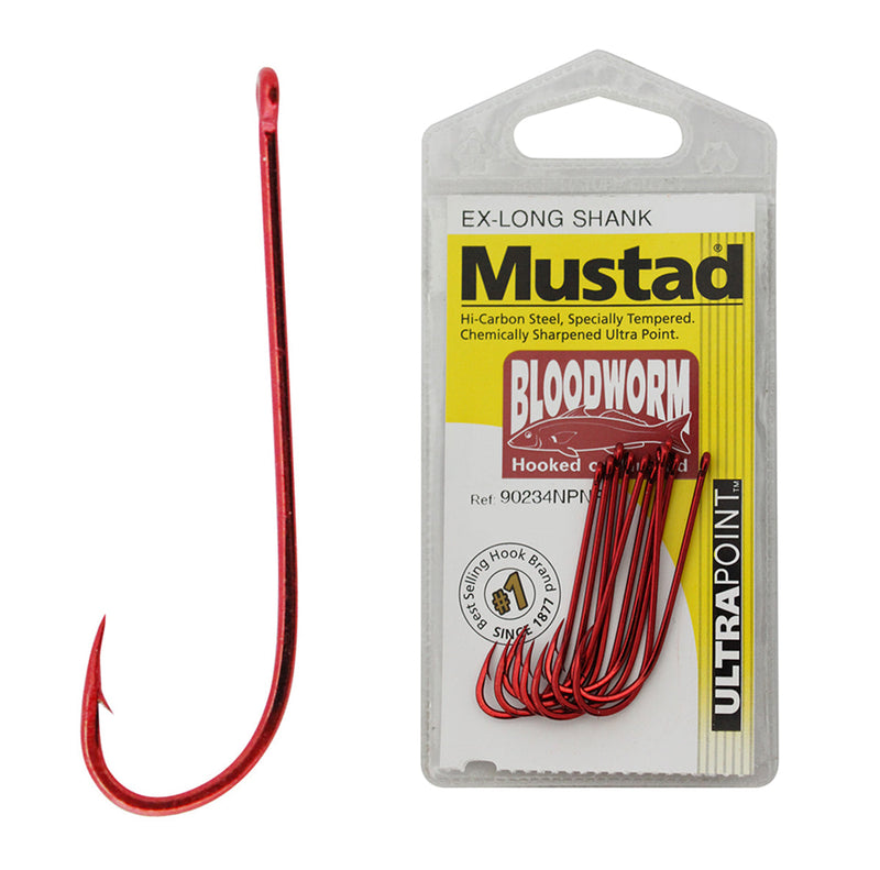 Load image into Gallery viewer, Mustad Blood Worm Hooks [SIZ:#10]
