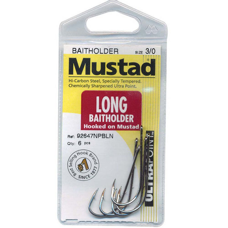 Load image into Gallery viewer, Mustad Long Baitholder Hooks [SIZ:6]
