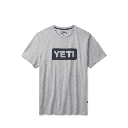 YETI Logo Badge Grey/ Navy Short Sleeve T Shirt [SIZ:S]