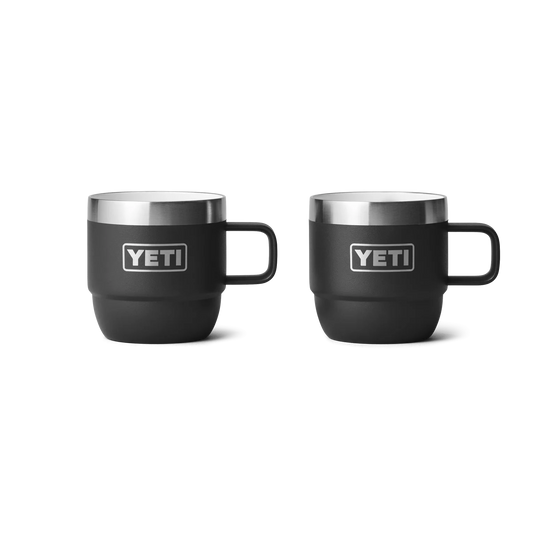 YETI Rambler 6 oz Stackable Mug 2pk Durasip Ceramic (177ml) [COL:Black]
