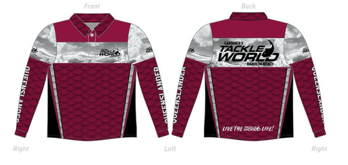 Tackle World Rainbow Beach Maroon Scales Fishing Jersey
