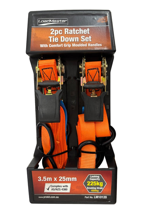 Load Master 2pc Ratchet Tie Down Set