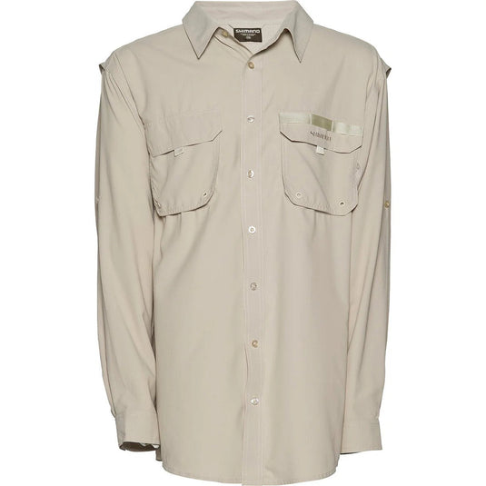 SHIMANO Mens Oatmeal Vented Fishing Shirt [SIZ:Sml]