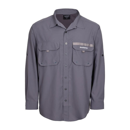 SHIMANO Mens Vented Fishing Shirts - Grey [SIZ:Sml]