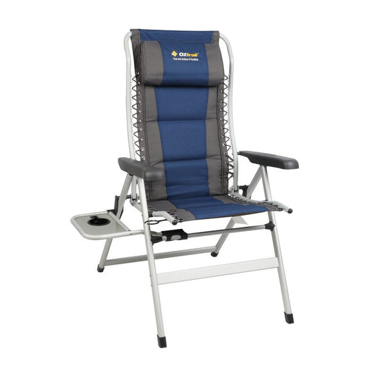 OZtrail Cascade Deluxe 8 Position Recliner Chair - Navy
