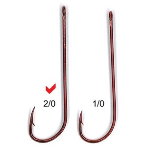 STM Long Shank Red Hooks [SIZ:2/0]