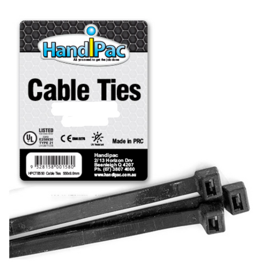 Handi Pac Cable Ties Black [SIZ:550mm x 9mm]