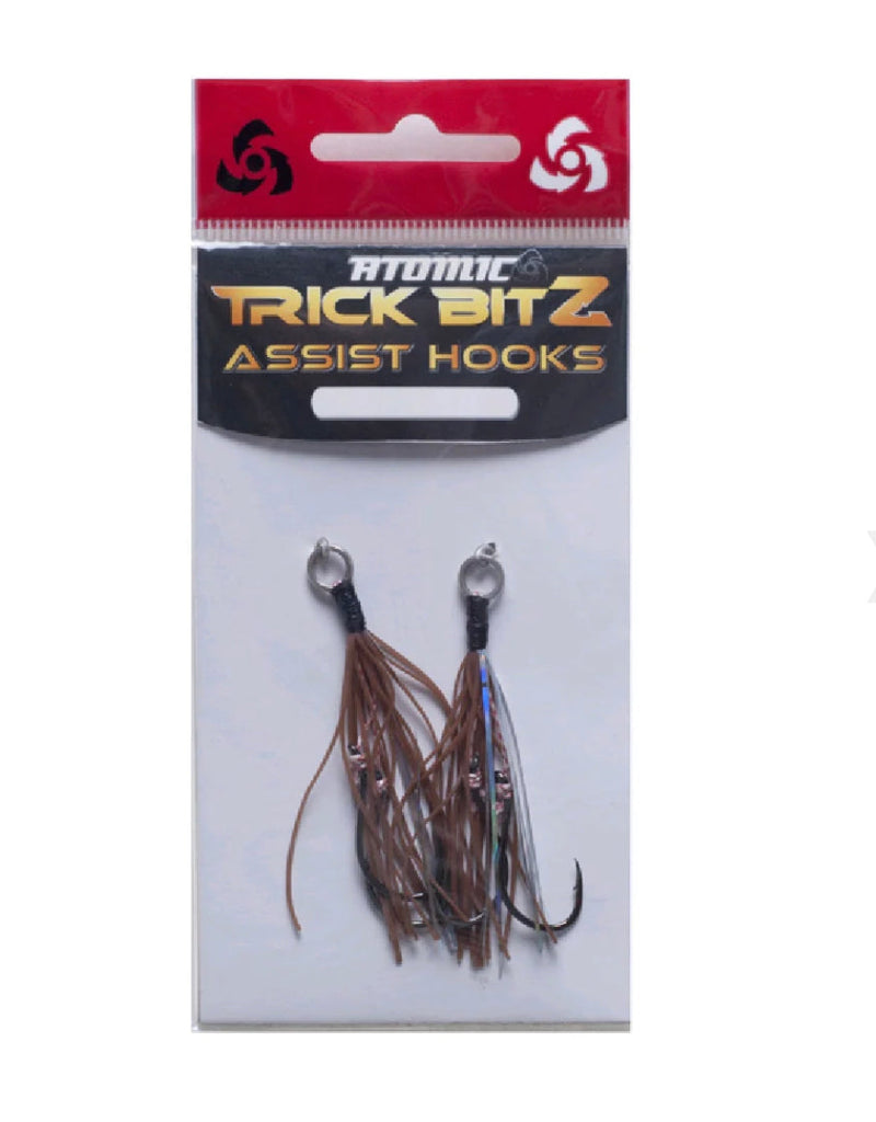 Load image into Gallery viewer, Atomic Tricks Bits Assist Hooks [SIZ:#10 COL:Brown/Silver]
