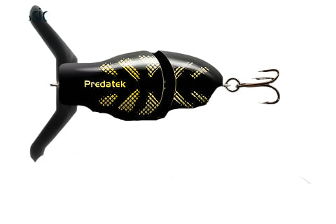 Predatek Cod Raker 90mm Surface Lure (Clear Bib) [COL:Black Beetle]