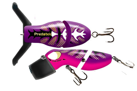 Predatek Cod Raker 90mm Surface Lure (Clear Bib) [COL:Purple Thing]