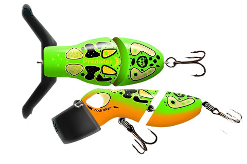 Predatek Cod Raker 90mm Surface Lure (Clear Bib) [COL:Tropical Frog]