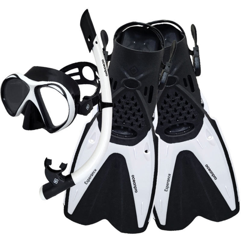 Load image into Gallery viewer, Ocean Pro Esperance Mask/Snorkel/Fin Set [SIZ:M-L (10-11) COL:White]

