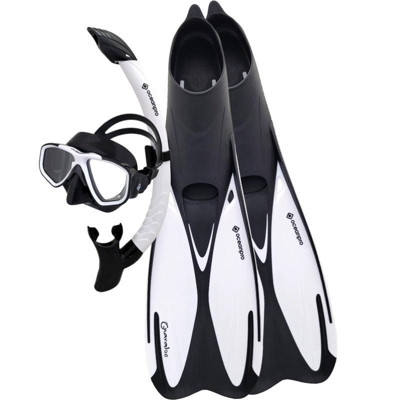 Load image into Gallery viewer, Ocean Pro Gnaraloo Mask/Snorkel/Fin Set [SIZ:S (6-6.5) COL:White]

