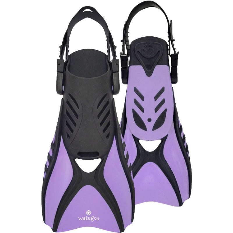 Load image into Gallery viewer, Ocean Pro Wategos Junior Fins [SIZ:L/XL (3-6) COL:Lilac/Black]
