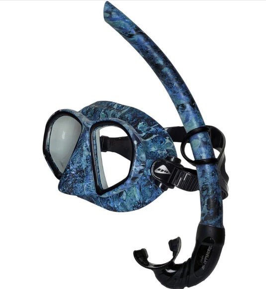 Ocean Hunter Offshore Mask and Snorkel Set - Camo Blue