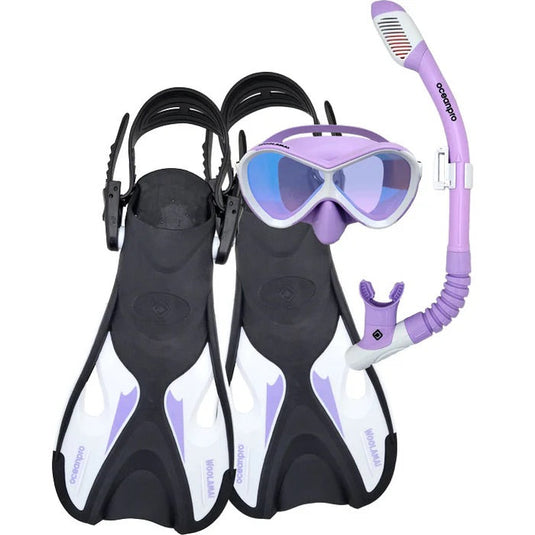 Oceanpro Woolamai Junior Mask/Snorkel/Fin Set [SIZ:L-XL (2-5) COL:Lilac]