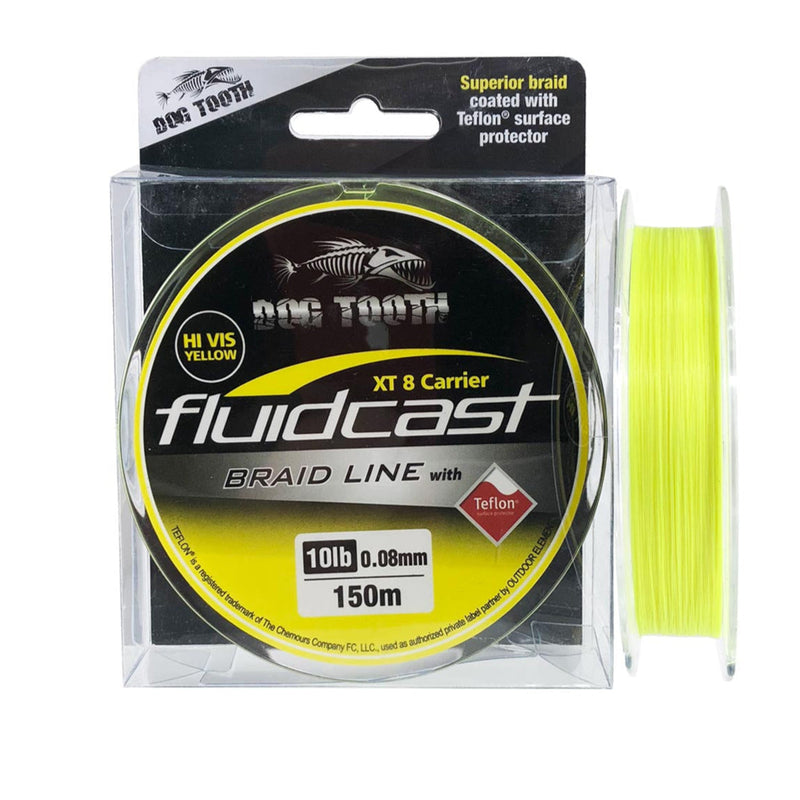 Load image into Gallery viewer, Dog Tooth Fluid Cast X8 Hi Vis Yellow Braid [WEI:30lb/300m]
