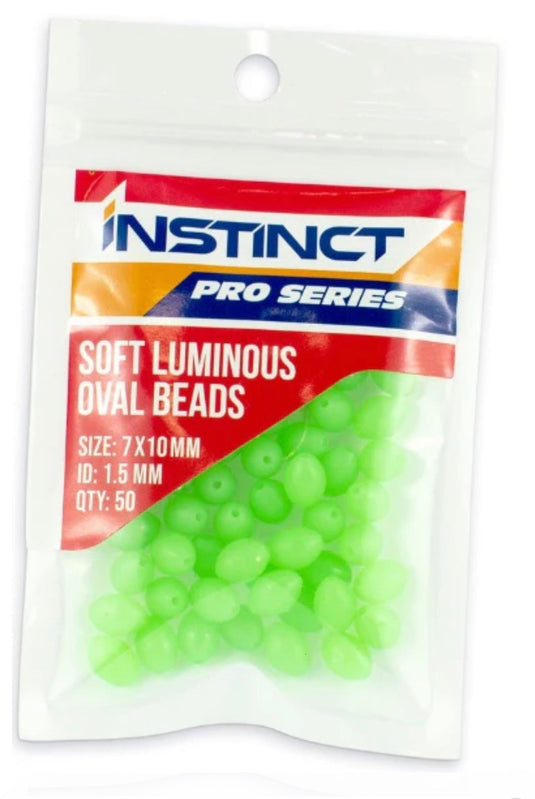 Instinct Pro Series Soft Lumo Green Beads - Oval (50 Pack) [SIZ:10x15mm]