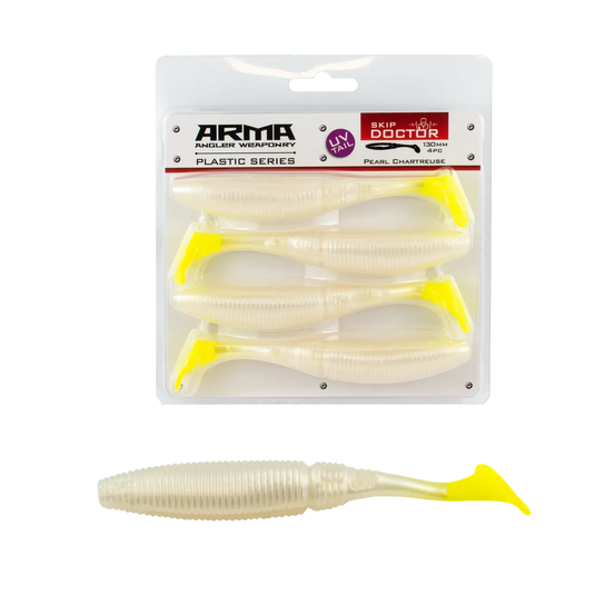 Arma Skip Doctor 130mm (4 Pack) [COL:Pearl Chart UV Tail]