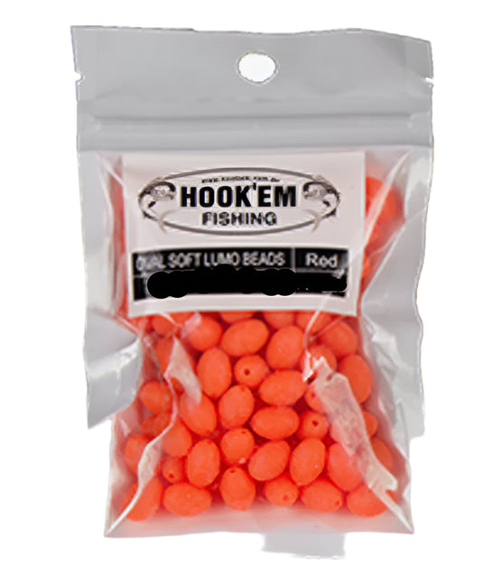 Hook'em Lumo Beads [PAC:150pcs COL:Red SIZ:5mmx8mm]