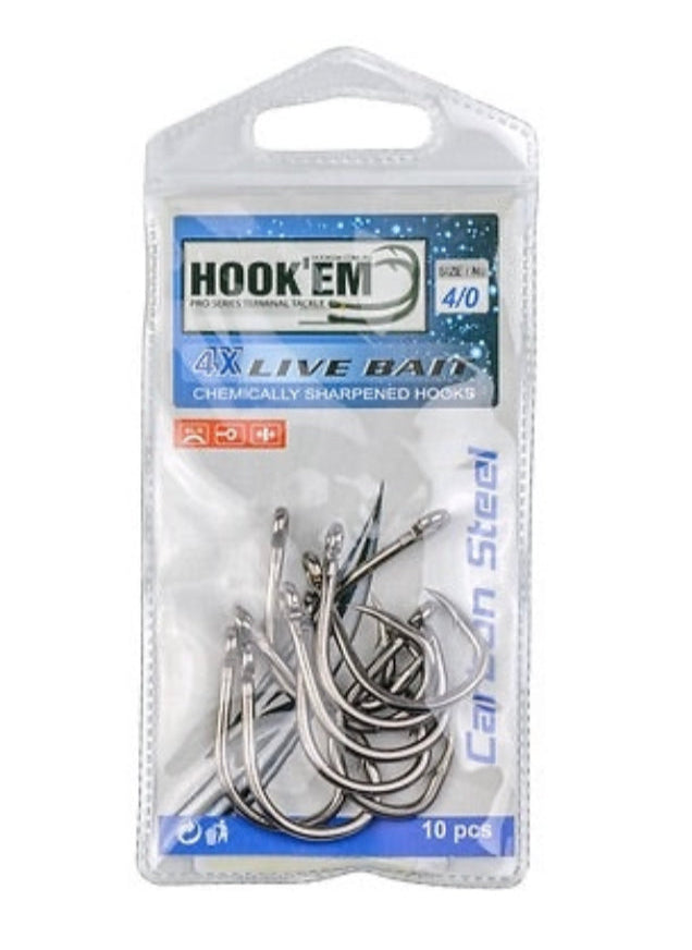 Load image into Gallery viewer, Hook'em 4X Live Bait Hooks [SIZ:7/0]
