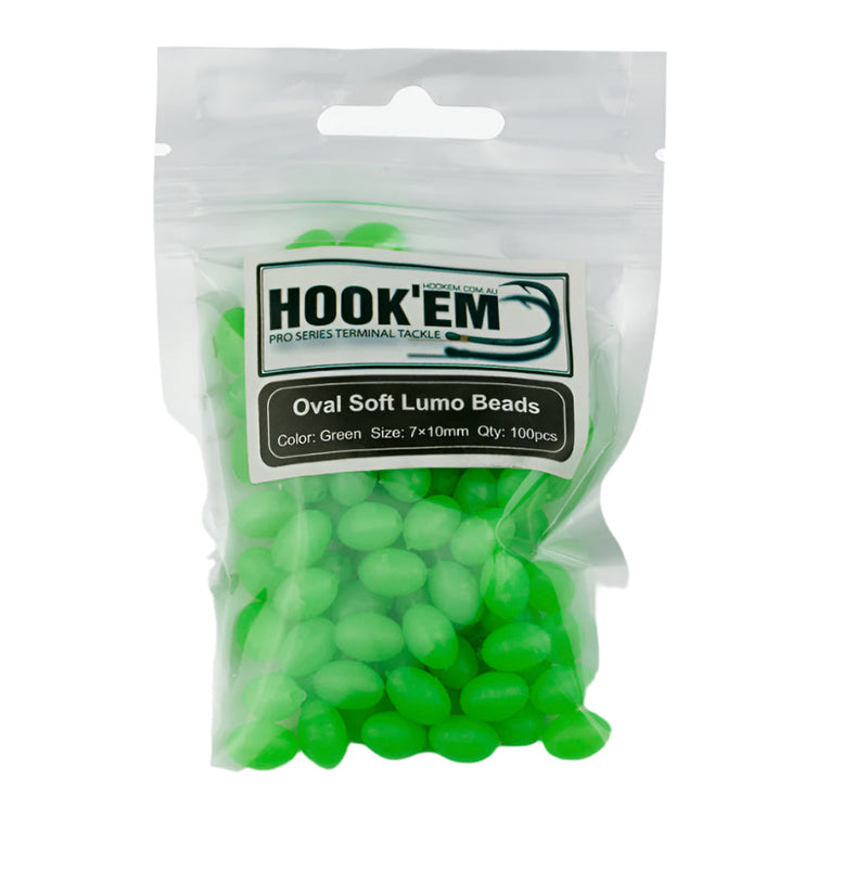 Load image into Gallery viewer, Hook'em Lumo Beads [PAC:100pcs COL:Green SIZ:4mmx6mm]
