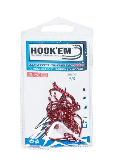 Load image into Gallery viewer, Hook'em Octopus Beak Hi Carbon Hooks [SIZ:3/0]
