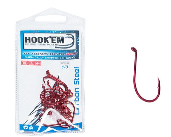 Load image into Gallery viewer, Hook'em Octopus Beak Red Hooks [SIZ:1/0]
