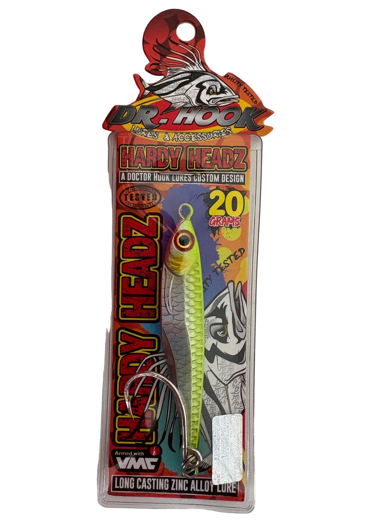 Load image into Gallery viewer, Dr Hook Lures Hardy Headz 20g [COL:Green Sardine]

