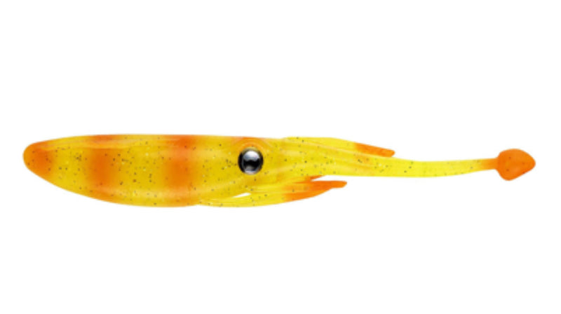 Load image into Gallery viewer, Nomad Live Ops Jerksquid Jerkshad 3.25" (6 Pack) [COL:Chartreuse Tiger - CHTGR]
