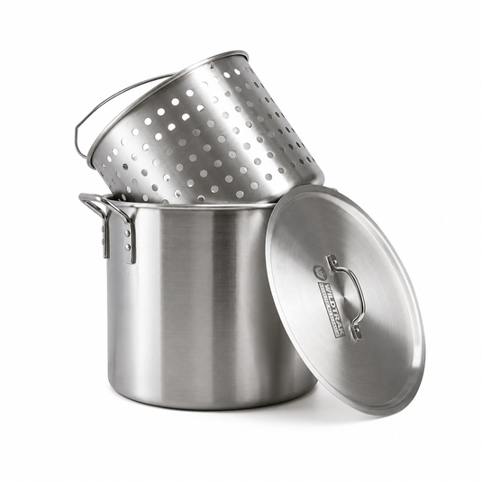 Wildtrak Aluminium Stock Pot, Basket & Lid 40lt