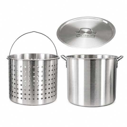 Wildtrak Aluminium Stock Pot, Basket & Lid 40lt