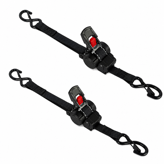 Wildtrak Retractable Ratchet Tie Down Strap 2pk 3.5mx 2.5cm