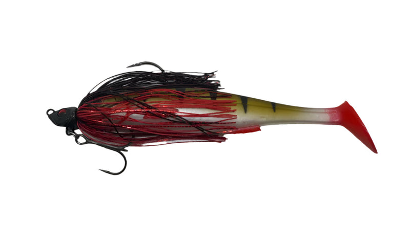 Load image into Gallery viewer, Spin Wright Swim Jig X Irukandji 7" 1oz [COL:Bloodwing]
