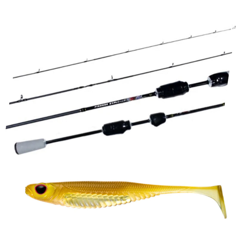 Load image into Gallery viewer, Insalt Finesse Explorer Baitcaster ISFE562 Rod (2 Piece)+ FREE Live Ops Plastics
