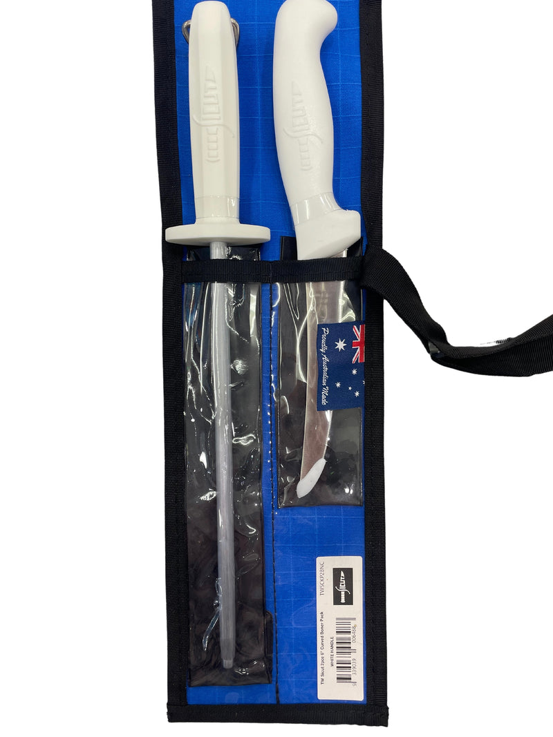Load image into Gallery viewer, Tackle World Sicut Curved Boner 6&quot; Knife Roll Set
