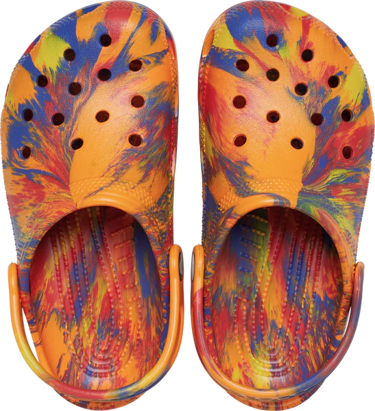 Load image into Gallery viewer, Crocs Classic Clogs Kids - Marbled Orange Zing
